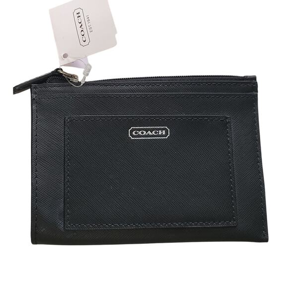 Coach Darcy Leather Medium Skinny Wallet in Black NWT - Picture 1 of 5